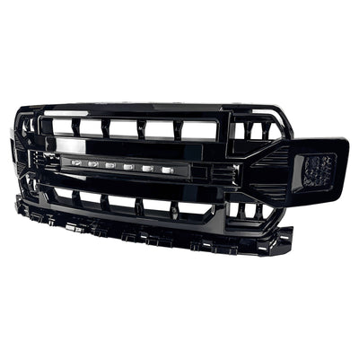 AMERICAN MODIFIED Armor Grille Compatible w/18-20 Ford F150, Glossy Black (Used) - VMInnovations