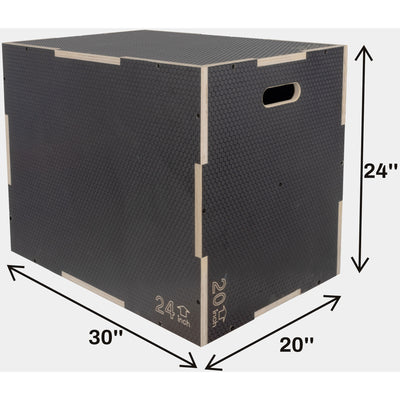 Signature 30" x 24" x 20" Wooden Plyo Box Non-Slip Jump Platform, Gray(Open Box) - VMInnovations