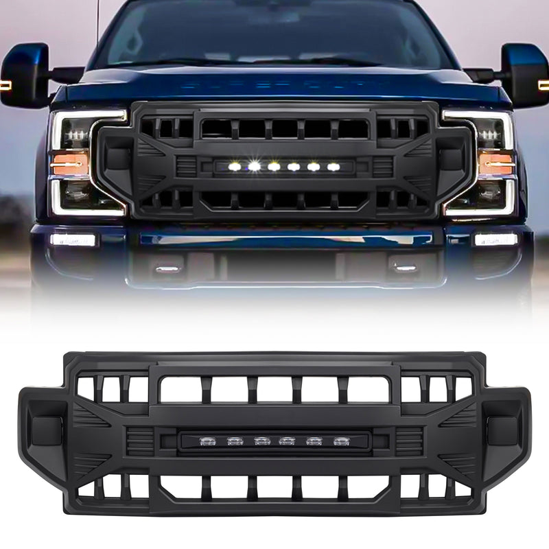 AMERICAN MODIFIED Front Grille Compatible with 2020-2022 Ford F250/F350, Black