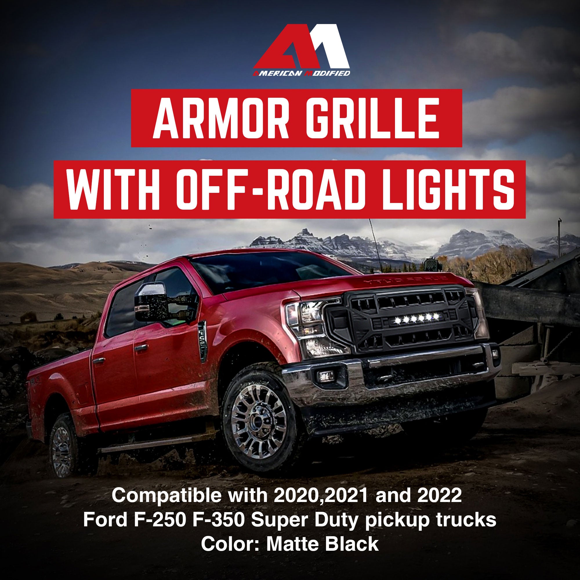 AMERICAN MODIFIED Front Grille Compatible with 2020-2022 Ford F250/F350 (Used) - VMInnovations
