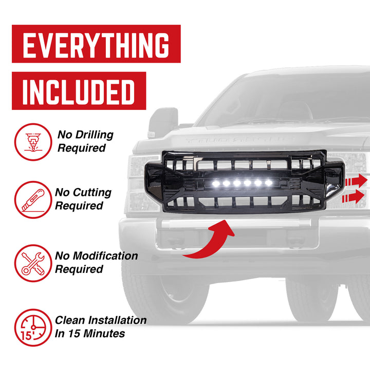 AMERICAN MODIFIED Armor Grille Compatible with 20-22 Ford F250/F350 (Open Box)
