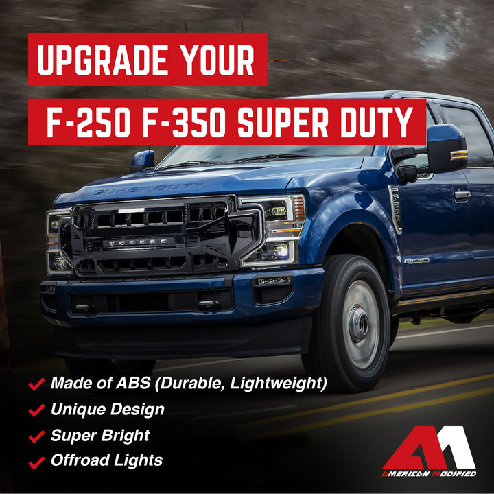 AMERICAN MODIFIED Armor Grille Compatible with 20-22 Ford F250/F350 (Open Box)