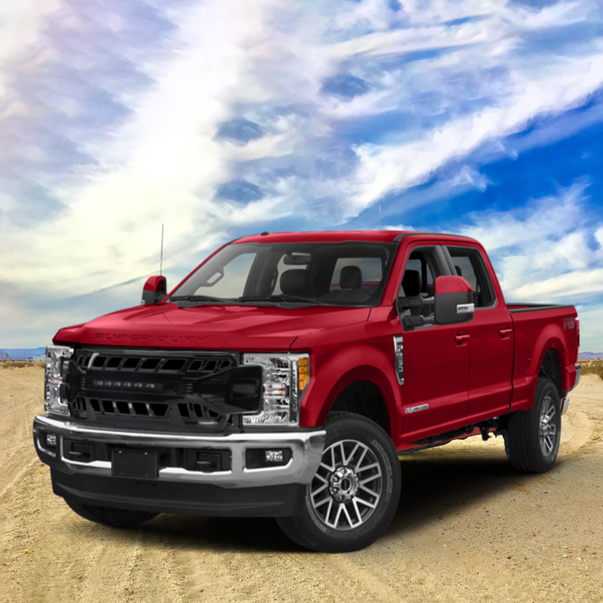AMERICAN MODIFIED Armor Grille for 17-19 Ford F250/350, Glossy Black (Open Box) - VMInnovations