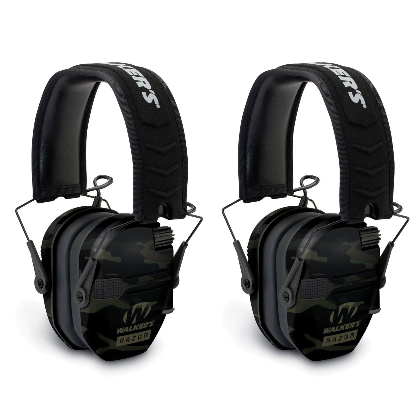 Walkers Razor Slim Electronic Ear Muffs with NRR 23 dB, Multicam Gray (2 Pack) - VMInnovations