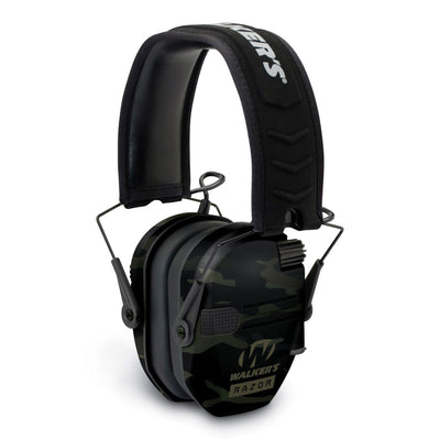 Walkers Razor Slim Electronic Ear Muffs with NRR 23 dB, Multicam Gray (4 Pack)