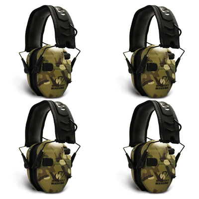 Walkers Razor Slim Electronic Ear Muffs with NRR 23 dB, Multicam Camo (4 Pack)
