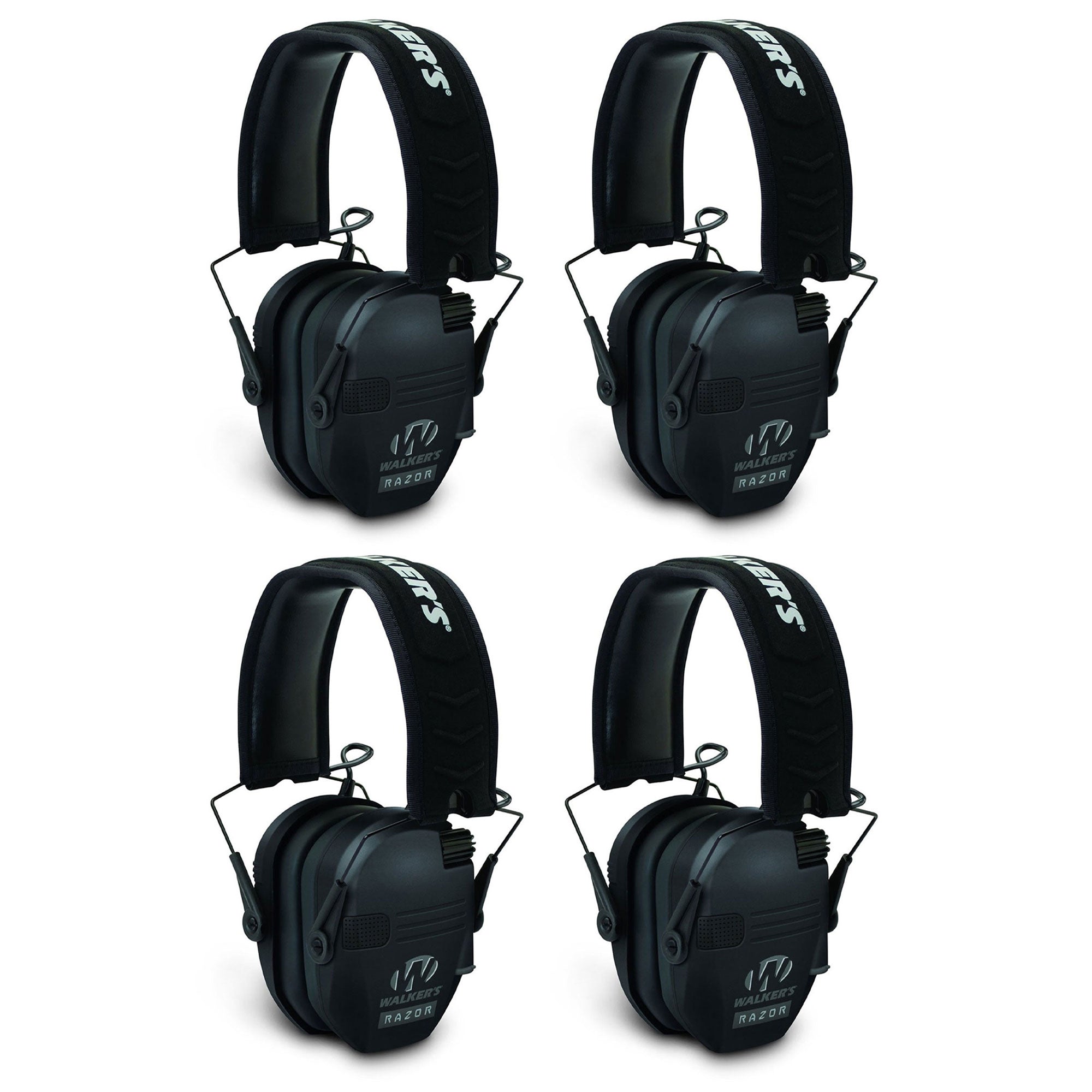 Walker's Razor Shooter Electronic Folding Hearing Protection Earmuffs (4 Pack) - VMInnovations