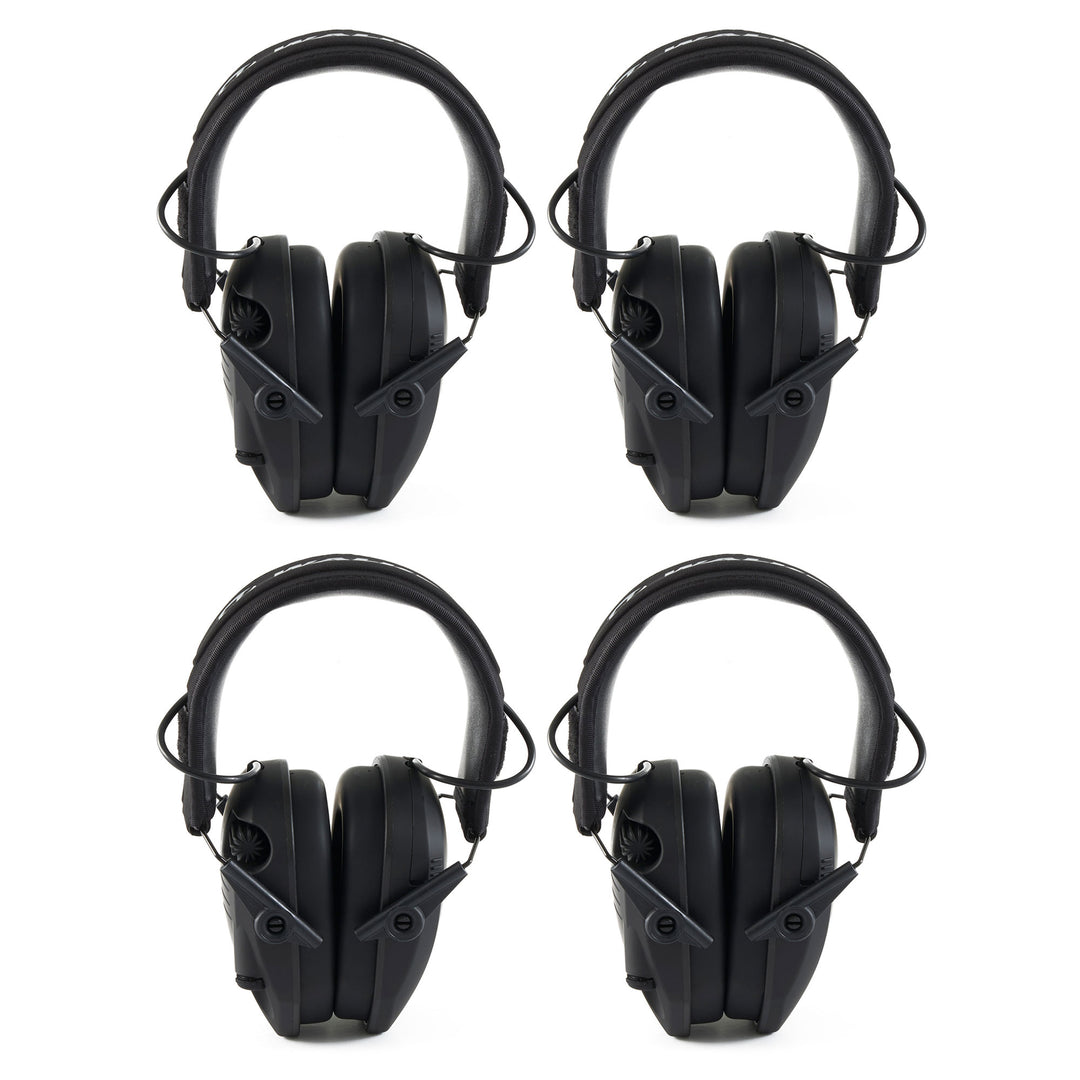 Walker's Black Punisher Razor Shooter Electronic Protection Earmuffs, (4 Pack)