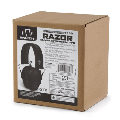 Walker's Black Punisher Razor Shooter Electronic Protection Earmuffs, (4 Pack) - VMInnovations