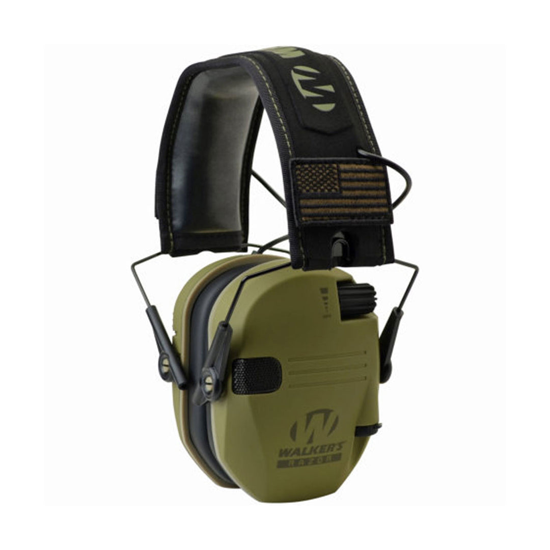 Walkers Razor Slim Shooter Hearing Protection Earmuffs, Green Patriot (4 Pack)