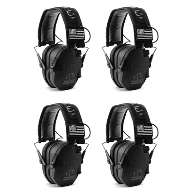 Walker's Razor Slim Shooter Hearing Protection Earmuff, Black Patriot (4 Pack) - VMInnovations