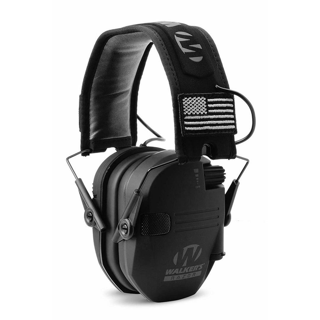 Walker's Razor Slim Shooter Hearing Protection Earmuff, Black Patriot (4 Pack)