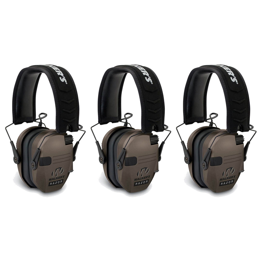 Walker's Razor Slim Shooter Electronic Folding Hearing Protective Muffs (3 Pack)