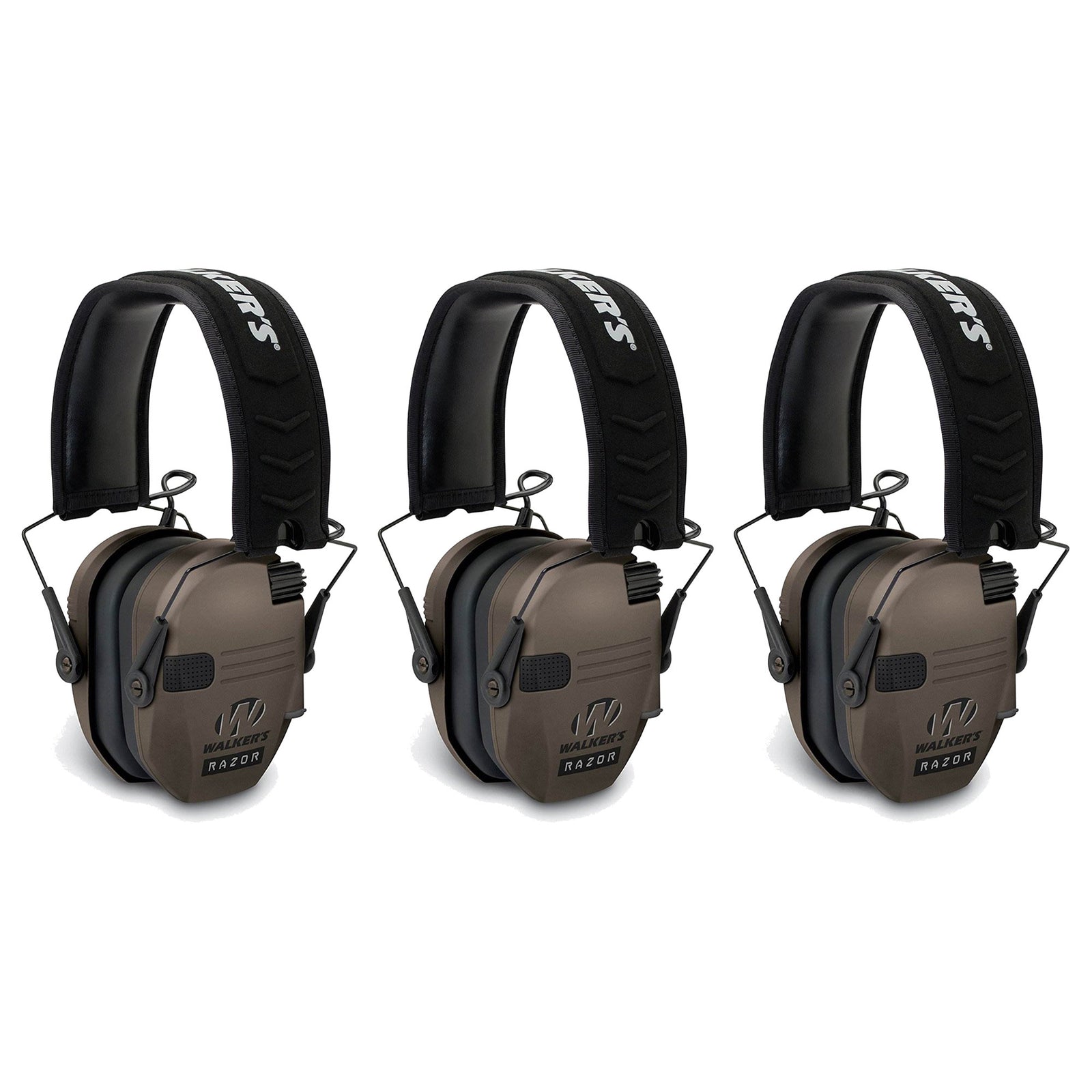 Walker's Razor Slim Shooter Electronic Folding Hearing Protective Muffs (3 Pack) - VMInnovations