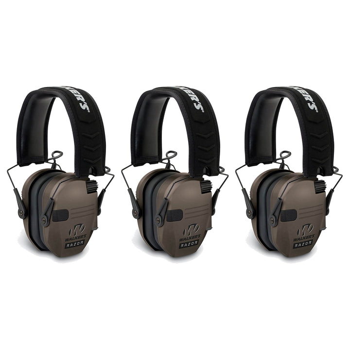 Walker's Razor Slim Shooter Electronic Folding Hearing Protective Muffs (3 Pack)