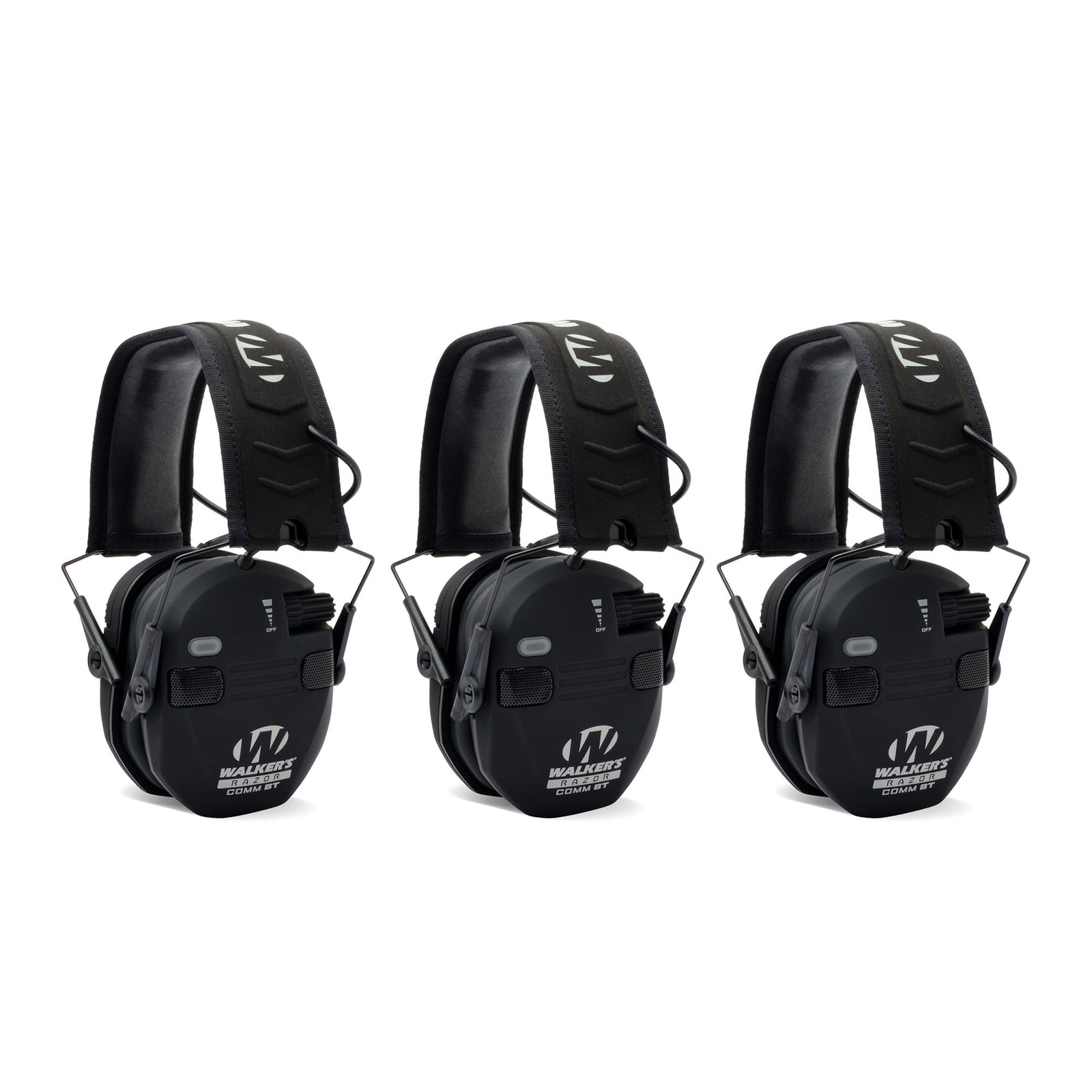 Walker's Razor Electronic Bluetooth Shooting Ear Protection Muff, Black (3 Pack) - VMInnovations