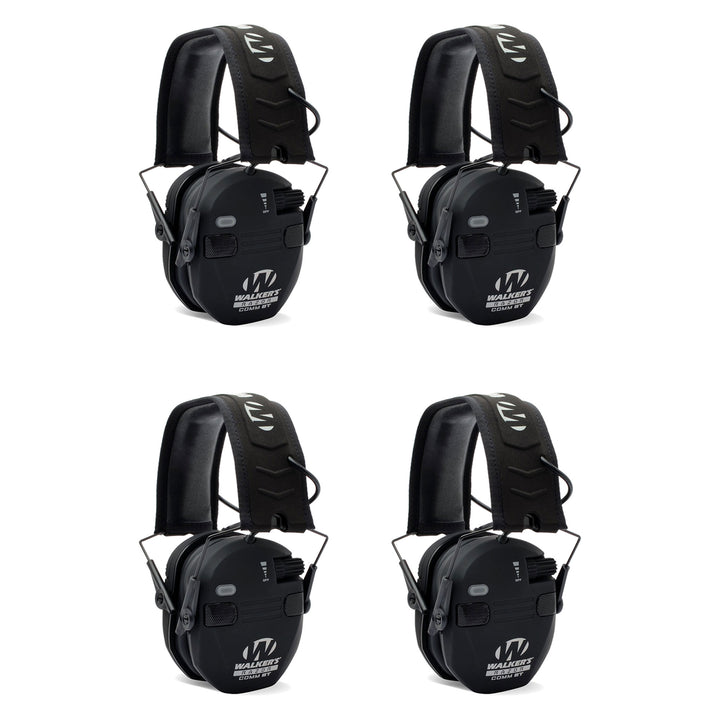 Walker's Razor Slim Electronic Shooting Ear Protection Muff, Black (4 Pack)