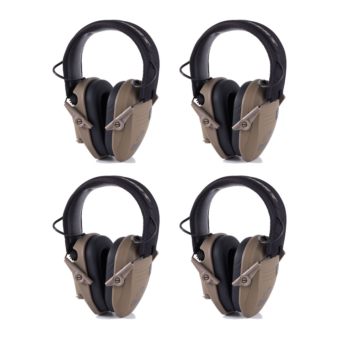 Walker's Razor Slim Shooter Folding Hearing Protection Earmuff, Black (4 Pack)