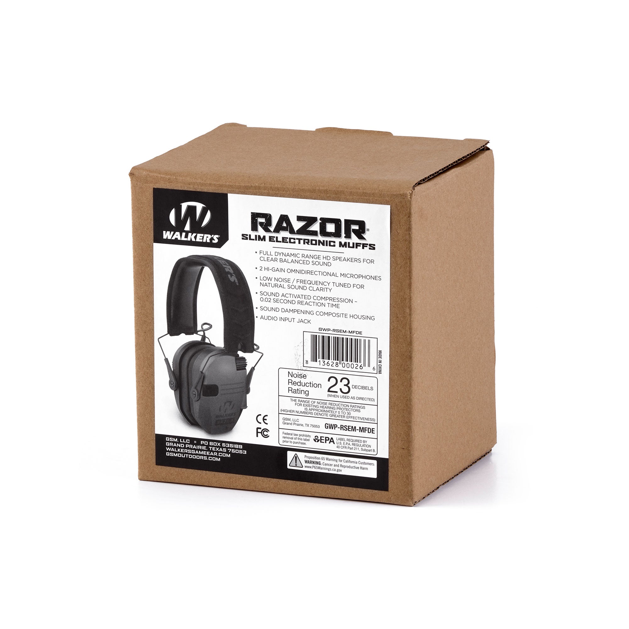 Walker's Razor Slim Shooter Folding Hearing Protection Earmuff, Black (4 Pack) - VMInnovations