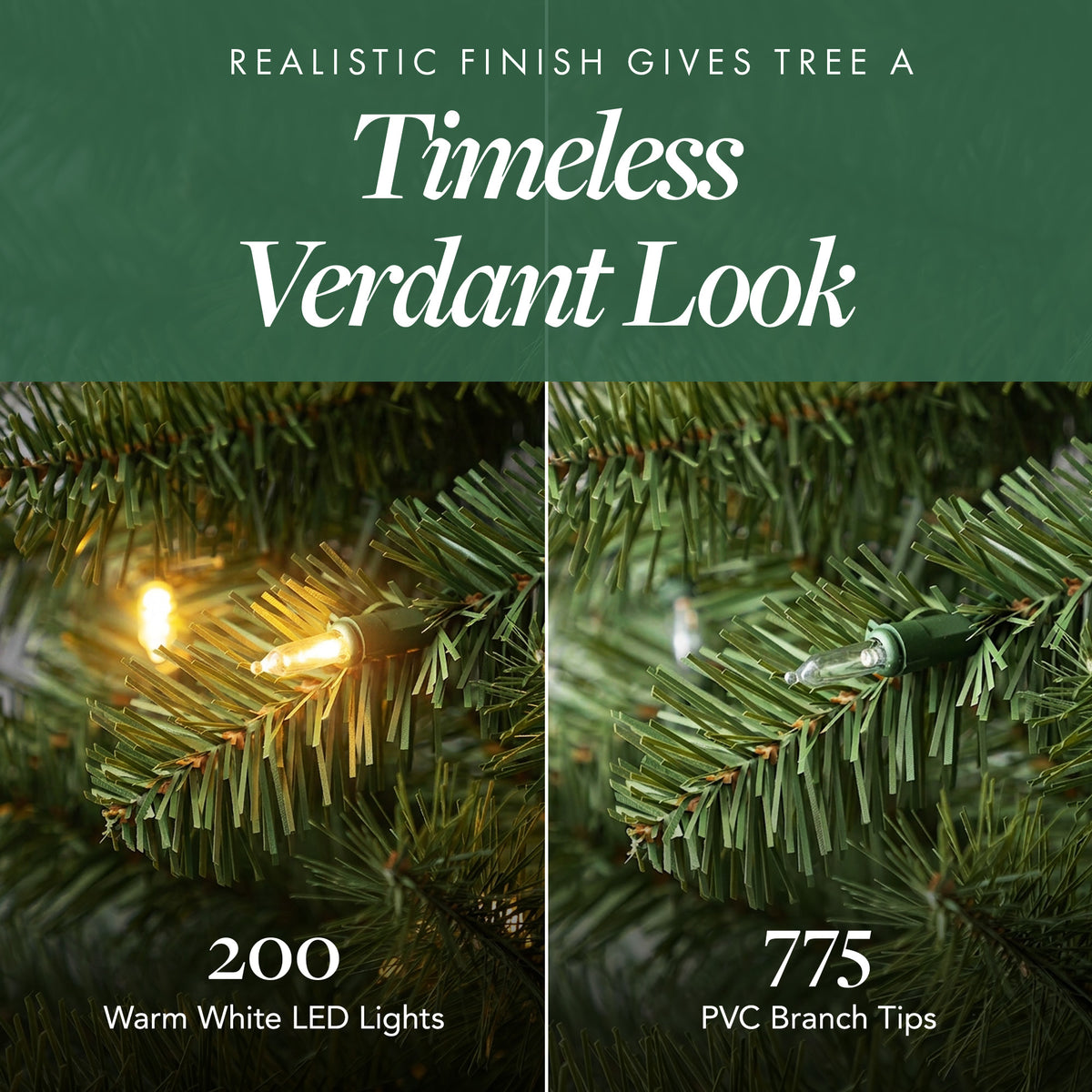 Home Heritage 7 Foot Brighampton Spruce Artificial Christmas Tree with LED Light
