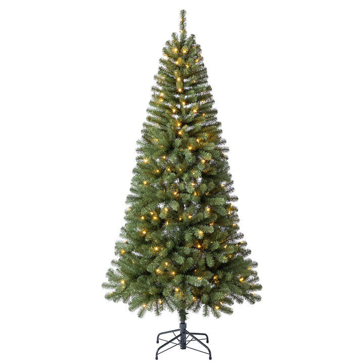 Home Heritage 7ft Brighampton Spruce Artificial Christmas Tree w/LED Light(Used)