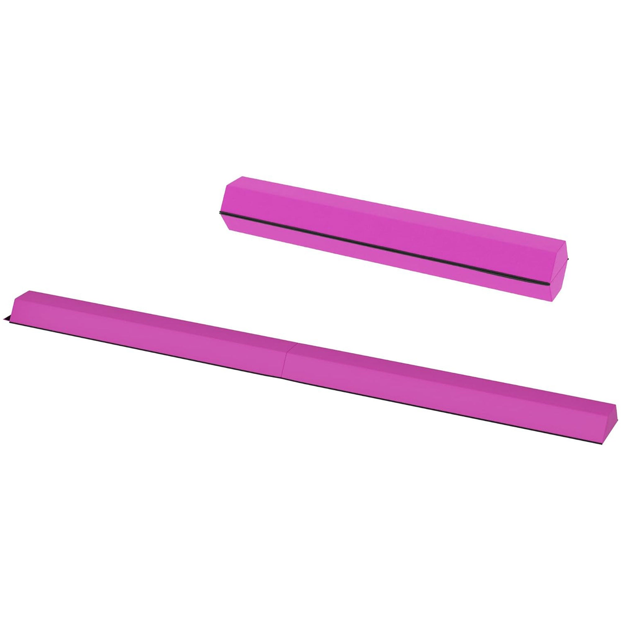 BalanceFrom 8 Foot Folding Balance Gymnastics Floor Beam with Handles, Pink - VMInnovations