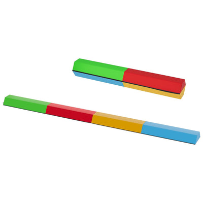 BalanceFrom Folding Foam Balance Beam, Portable Gymnastics Equipment with Hook-and-Loop Fasteners for Home or Gym Training, Multicolor