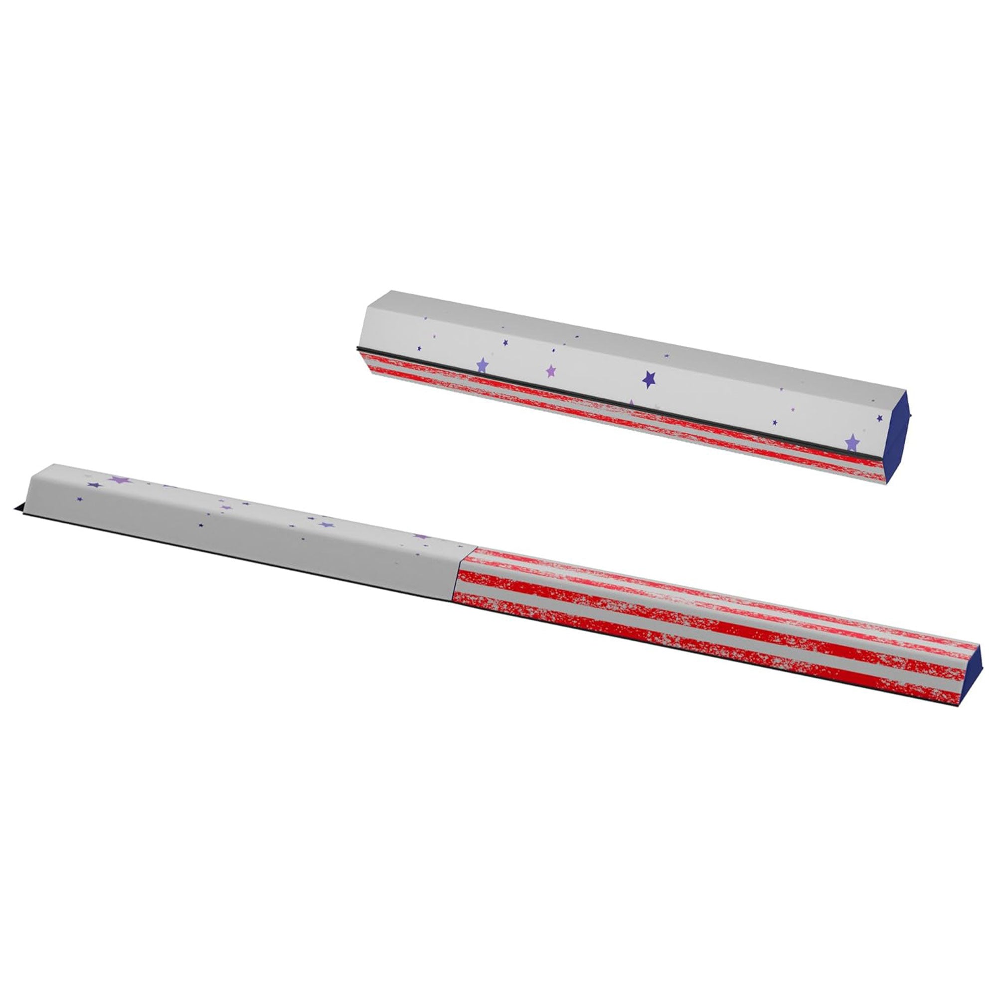 BalanceFrom 8 Ft Folding Balance Gymnastics Floor Beam with Handles, Star Stripe - VMInnovations