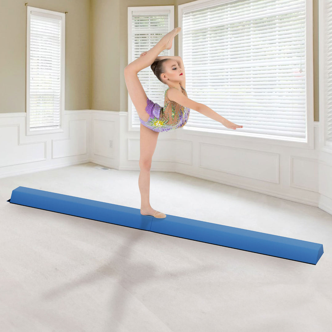 BalanceFrom 9 Foot Folding Balance Gymnastics Floor Beam with Handles, Blue