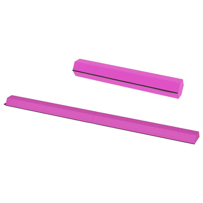 BalanceFrom 9' Folding Balance Gymnastics Floor Beam w/ Handles, Pink (Open Box)