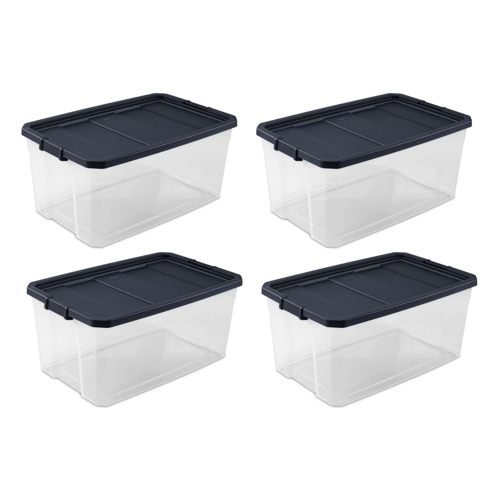 Sterilite 116 Qt Heavy Duty Box Stackable Storage Bin with Latching Lid (4 Pack) - VMInnovations