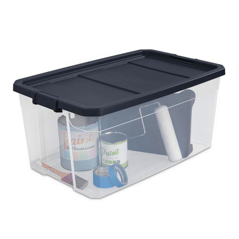 Sterilite 116 Qt Heavy Duty Box Stackable Storage Bin with Latching Lid (4 Pack)