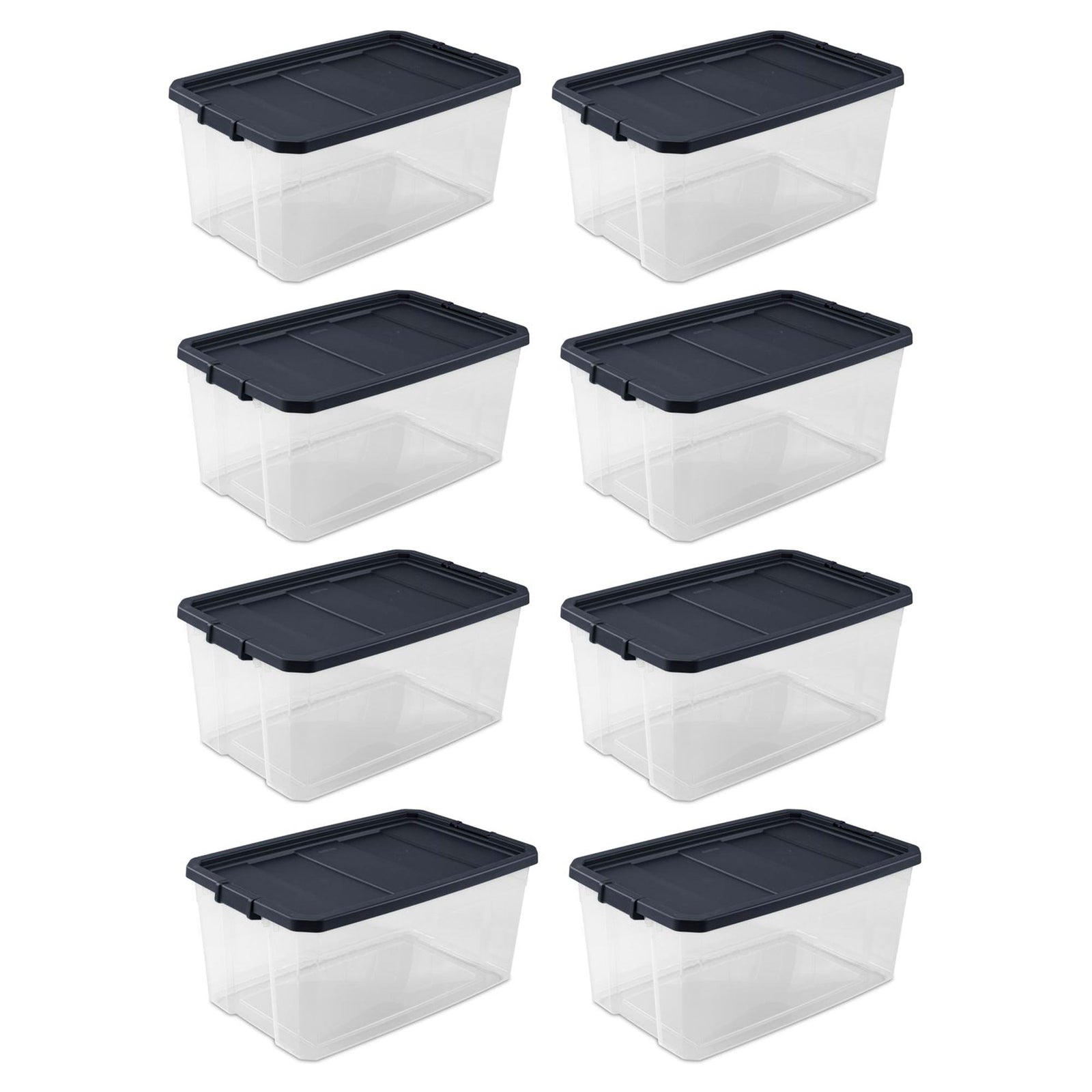 Sterilite 116 Qt Heavy Duty Box Stackable Storage Bin with Latching Lid (8 Pack) - VMInnovations
