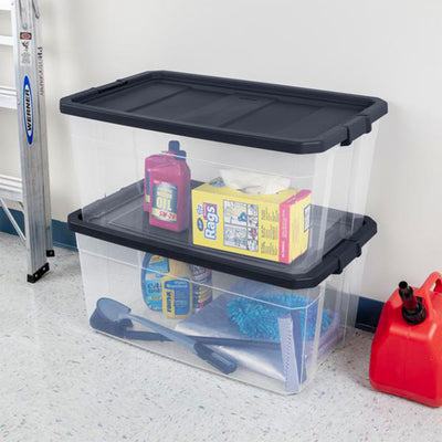 Sterilite 116 Qt Heavy Duty Box Stackable Storage Bin w/ Latching Lid (16 Pack) - VMInnovations