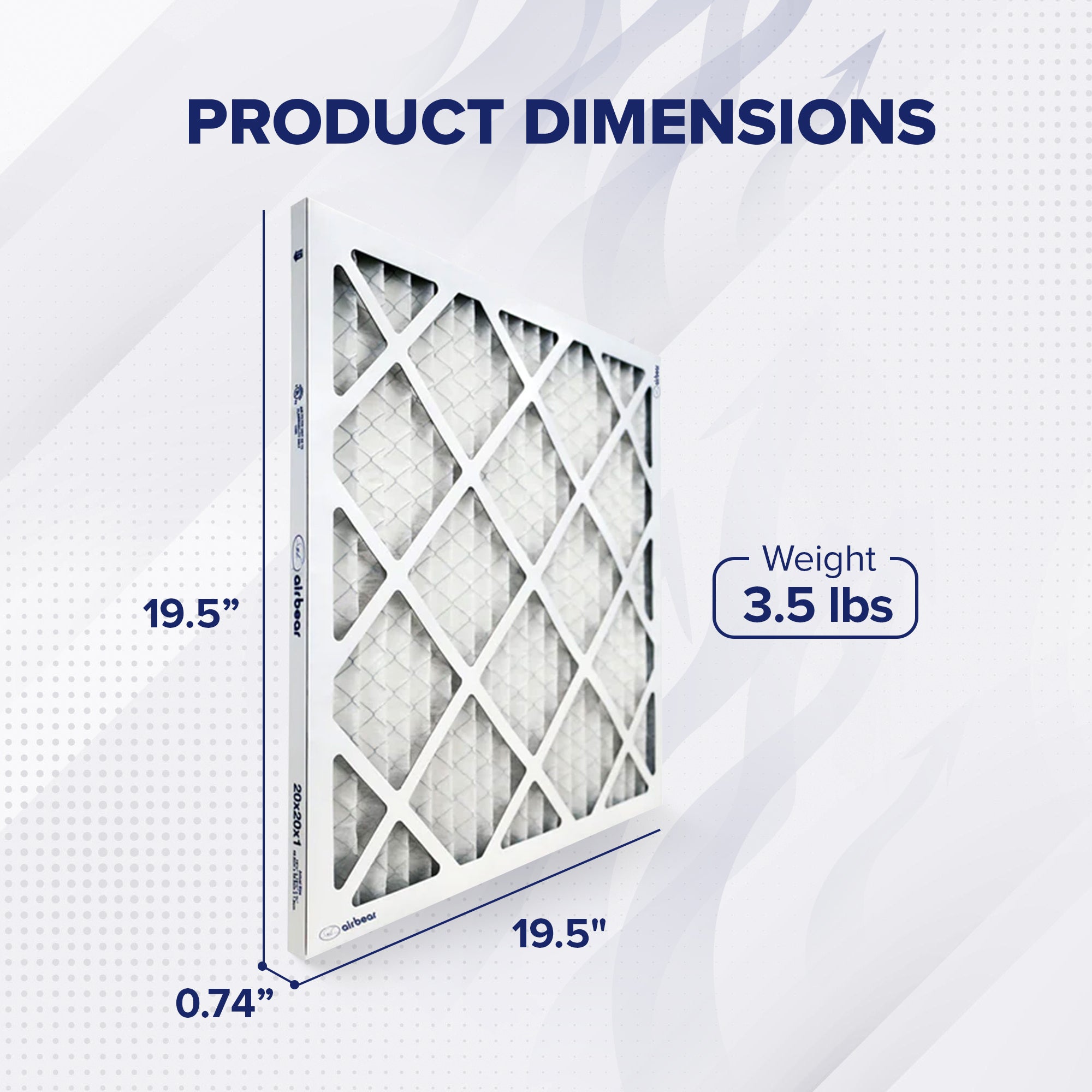 Trion MERV 13 Air Bear 20 x 20 x 1" High Efficiency Pleated HVAC Filter, 4 Pack - VMInnovations