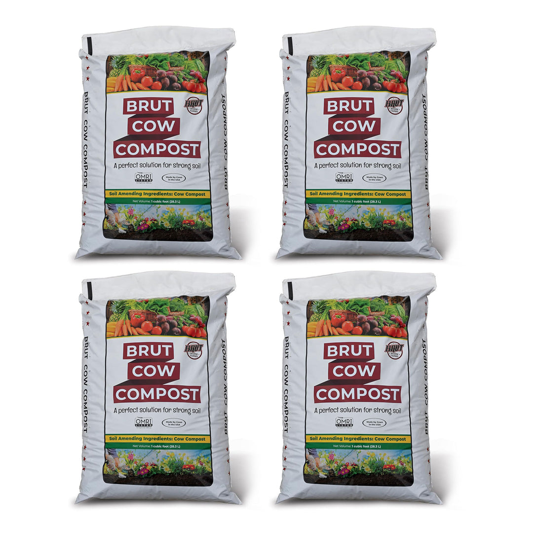 Brut Organic Chicken Compost Nutrient-Rich Garden Fertilizer for Farm (4 Pack)