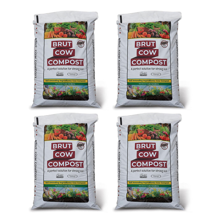 Brut Organic Chicken Compost Nutrient-Rich Garden Fertilizer for Farm (4 Pack)