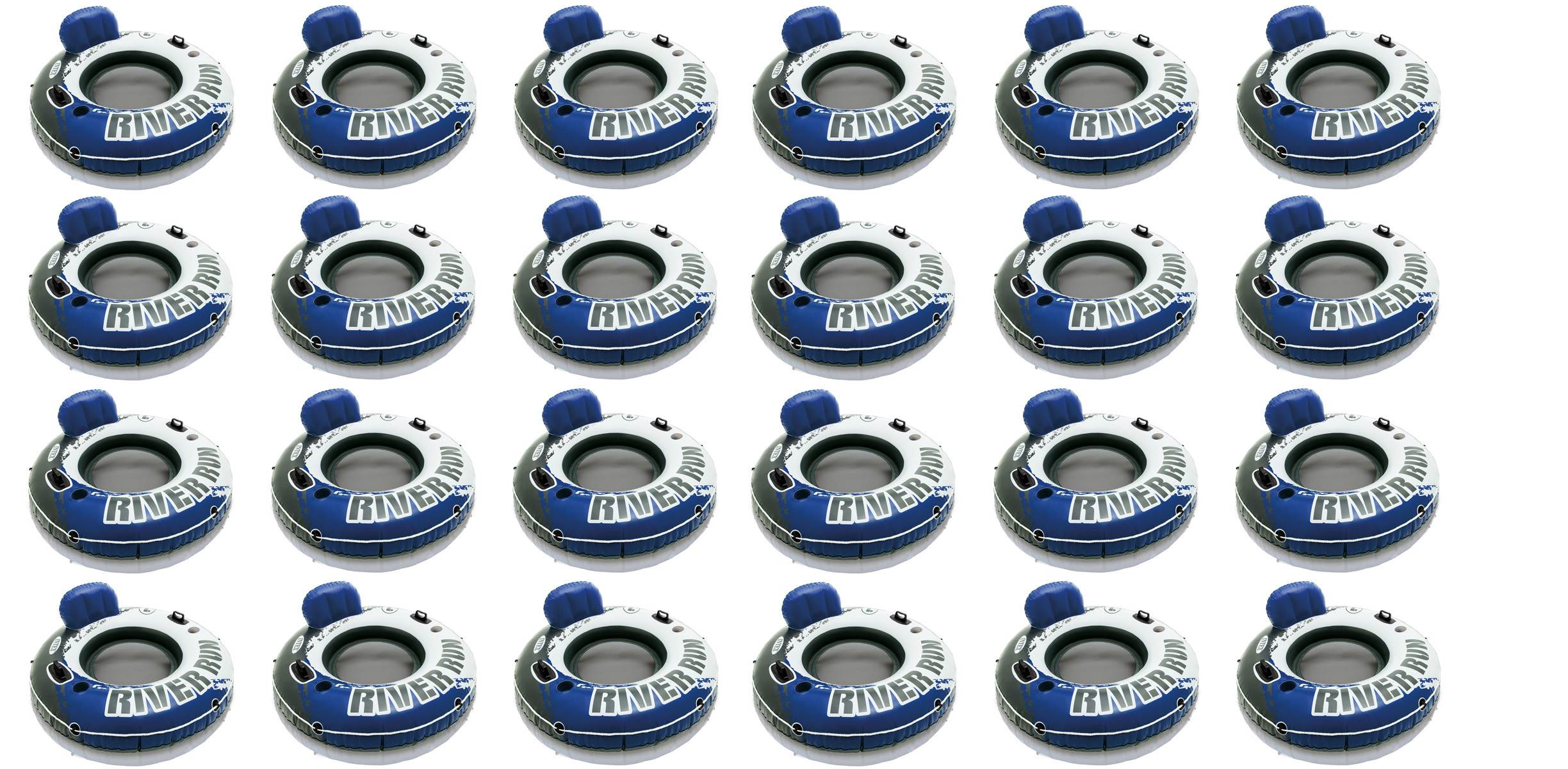 Intex River Run 1 Inflatable Floating Tube Raft for Lake, Pool, Ocean (24 Pack) - VMInnovations