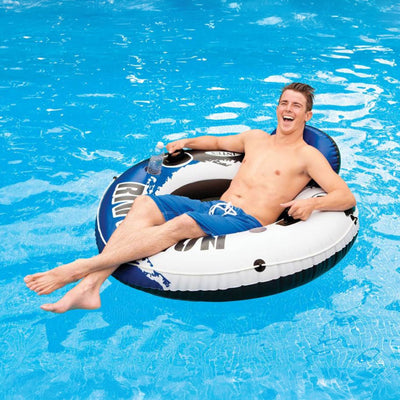 Intex River Run 1 Inflatable Floating Tube Raft for Lake, Pool, Ocean (24 Pack) - VMInnovations