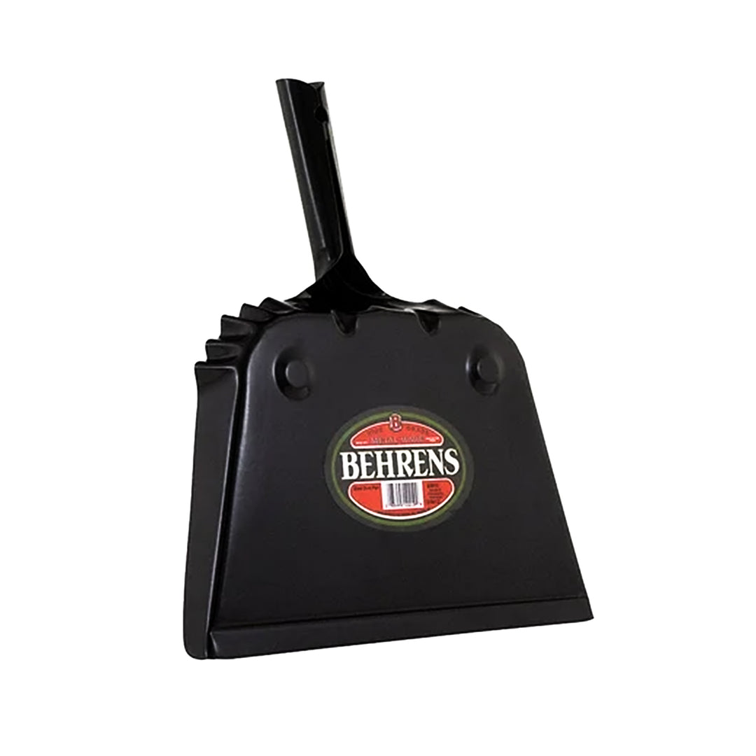 Behrens Portable Home Rectangular Galvanized Steel Corrugated Dustpan, Black - VMInnovations