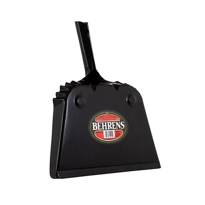 Behrens Portable Home Rectangular Galvanized Steel Corrugated Dustpan, Black