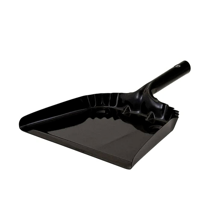 Behrens Portable Home Rectangular Galvanized Steel Corrugated Dustpan, Black - VMInnovations