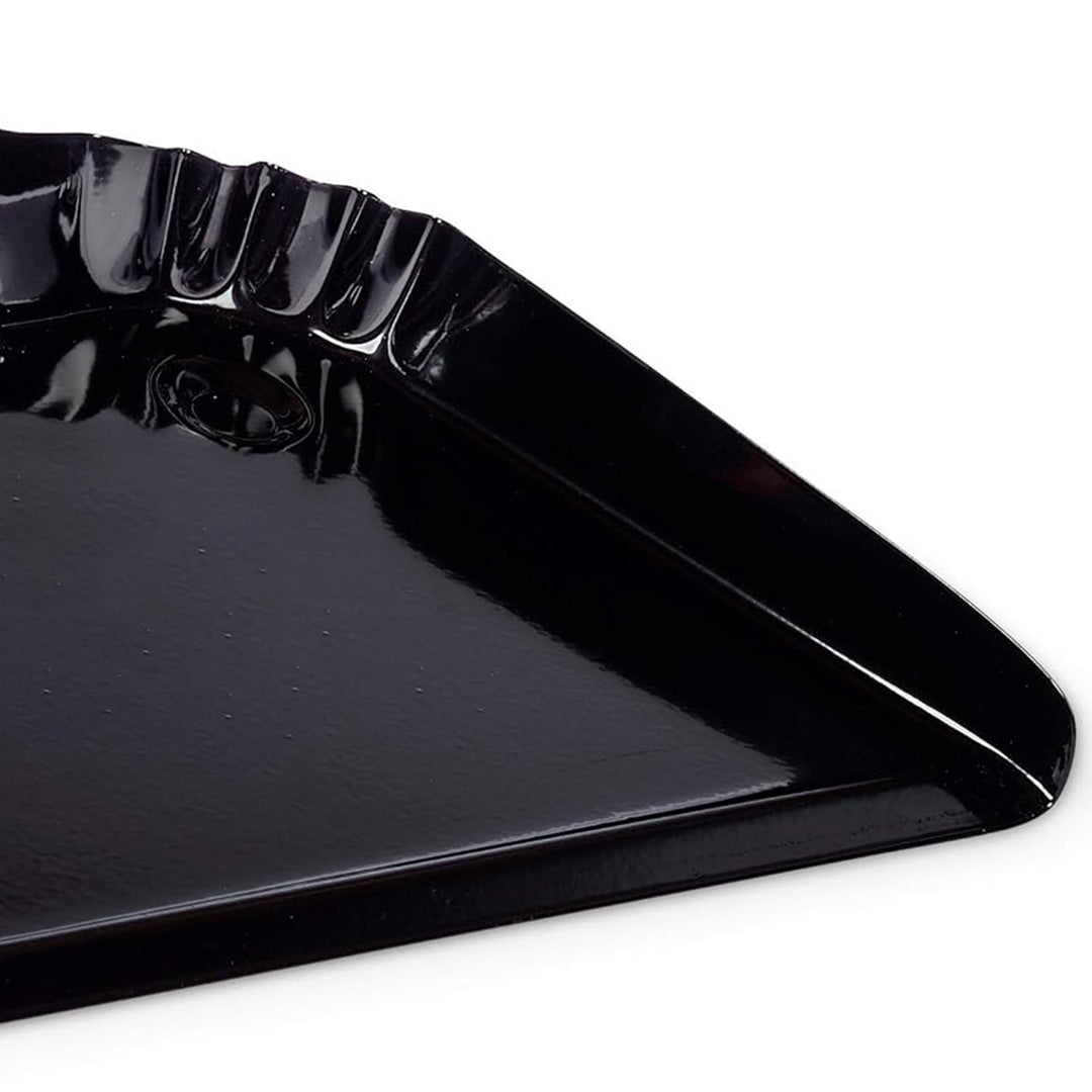 Behrens Portable Home Rectangular Galvanized Steel Corrugated Dustpan, Black - VMInnovations