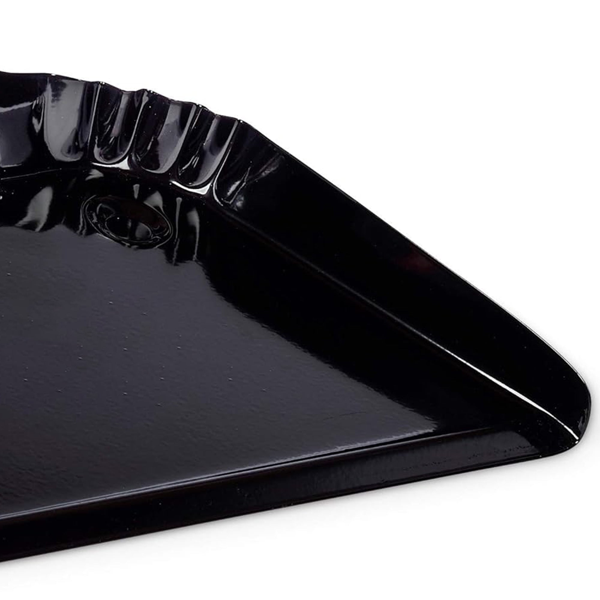 Behrens Portable Home Rectangular Galvanized Steel Corrugated Dustpan, Black - VMInnovations