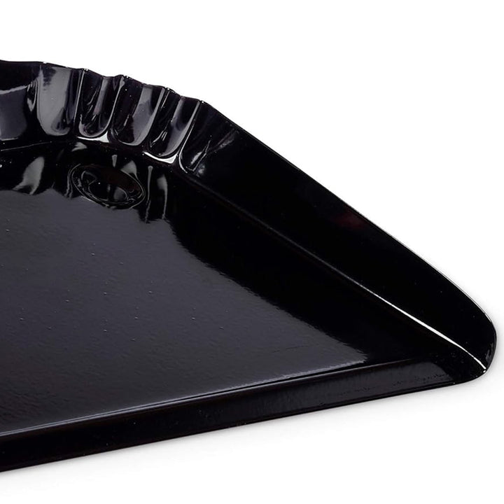 Behrens Portable Home Rectangular Galvanized Steel Corrugated Dustpan, Black - VMInnovations
