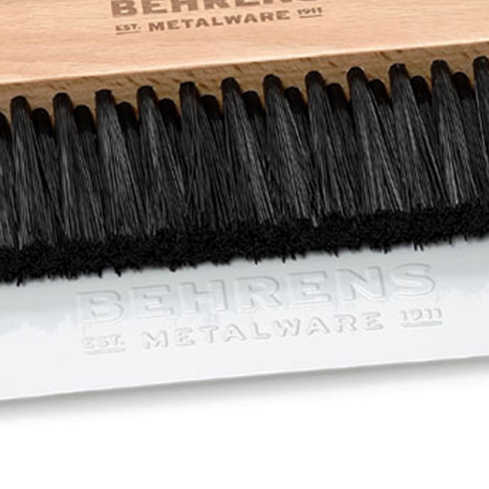 Behrens Portable Rectangular Galvanized Steel Dustpan and Brush Broom Set, White - VMInnovations