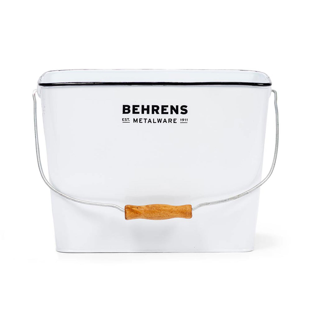 Behrens 3.25 Gal Rectangular Galvanized Steel Cleaning Pail with Handle, White