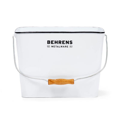Behrens 3.25 Gal Rectangular Galvanized Steel Cleaning Pail with Handle, White - VMInnovations
