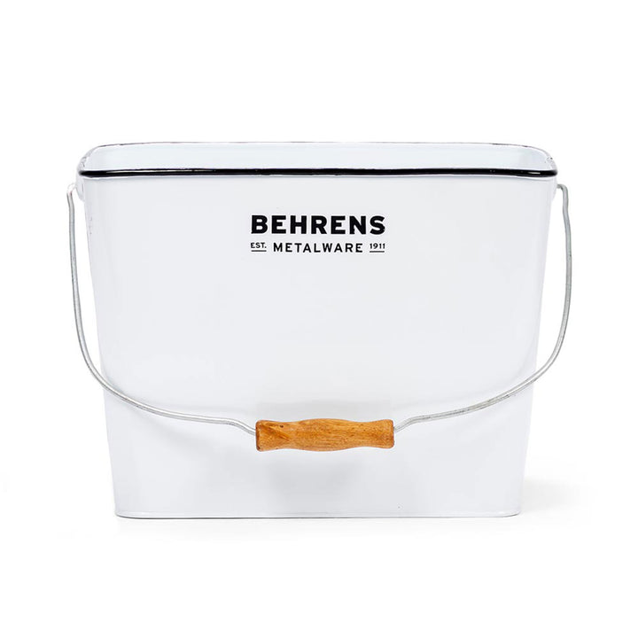 Behrens 3.25 Gal Rectangular Galvanized Steel Cleaning Pail with Handle, White
