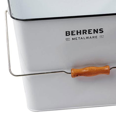 Behrens 3.25 Gal Rectangular Galvanized Steel Cleaning Pail with Handle, White - VMInnovations